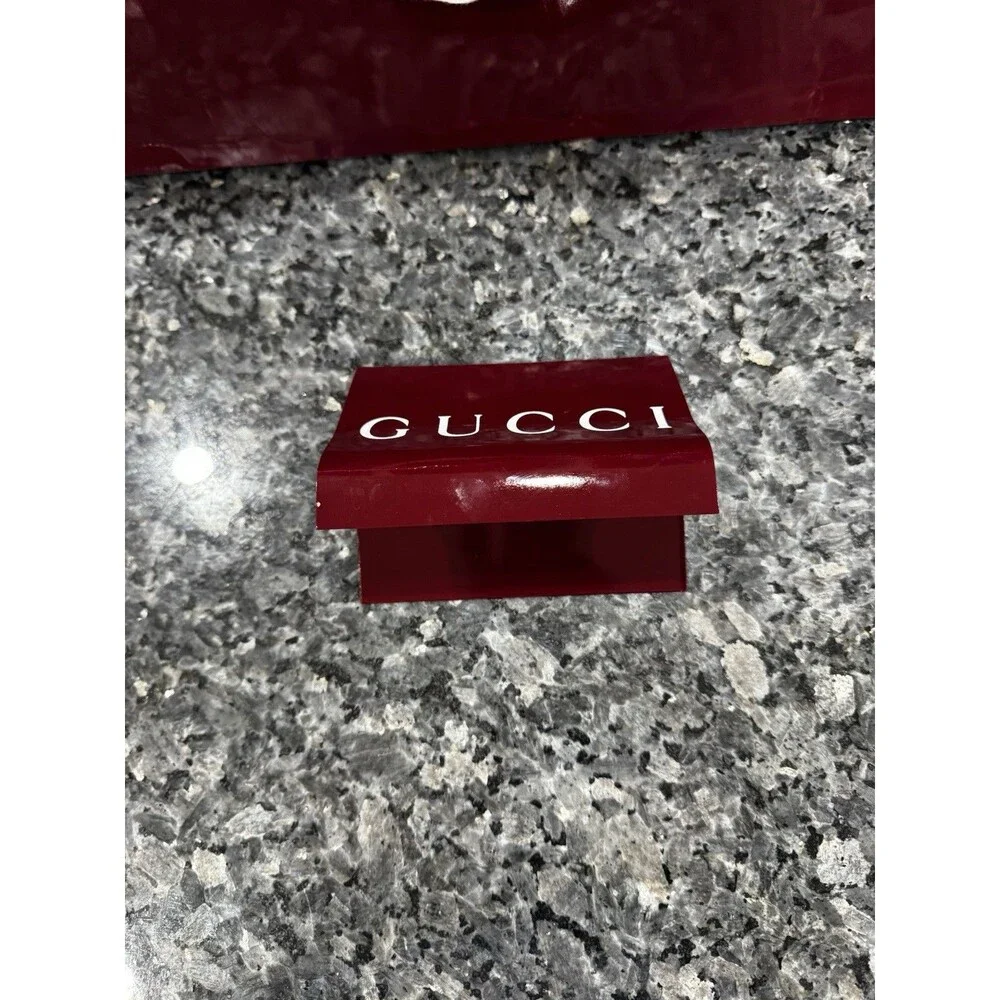 Gucci Shopping Gift Red Burgundy Dust Bag Receipt Holder 19